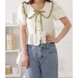 ビッグカラーフリル付き半袖ブラウス レディース 女性 | レースレディース  | 詳細画像5