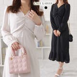 Vネックギャザーマーメイドワンピース 女性 レディース | レースレディース  | 詳細画像1 