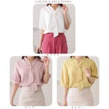 ボウタイ付半袖とろみブラウス 女性 レディース | レースレディース | 詳細画像2