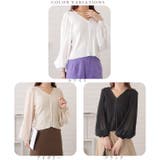 シアープリーツ袖Vネックニットカーディガン 女性 レディース | レースレディース | 詳細画像2