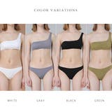ワンカラーリブワンショルダービキニセット女性 レディース 水着 | レースレディース  | 詳細画像2 