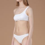 ワンカラーリブワンショルダービキニセット女性 レディース 水着 | レースレディース  | 詳細画像4 