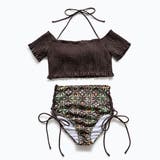 シャーリングトップスレースアップショーツビキニセット女性 レディース 水着 | レースレディース | 詳細画像7