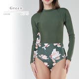 花柄ドッキングワンピース長袖水着 女性 レディース | レースレディース | 詳細画像8