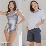 体型カバーボーター柄タンキニ4点セット 女性 レディース | レースレディース | 詳細画像1