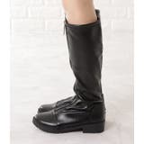 フロントジップ ロングブーツ PUレザー | レースレディース  | 詳細画像5 