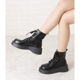 厚底 レースアップブーツ PUレザー | レースレディース  | 詳細画像3 