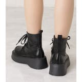 厚底 レースアップブーツ PUレザー | レースレディース  | 詳細画像5 