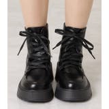 厚底 レースアップブーツ PUレザー | レースレディース  | 詳細画像7 