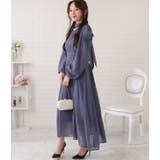 ギャザーシェイプロングシフォンワンピース 女性 レディース | レースレディース  | 詳細画像6 
