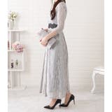 総レース7分袖配色フレアワンピース 女性 レディース | レースレディース  | 詳細画像17 