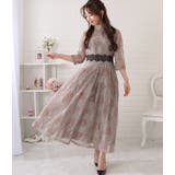 大柄レース7分袖配色フレアワンピース 女性 レディース | レースレディース  | 詳細画像15 