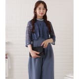 レースブラウス×ワイドボトムオールインワン 女性 レディース | レースレディース | 詳細画像6