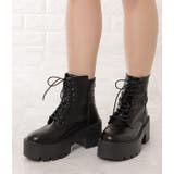厚底レースアップショートブーツ ボリュームブーツ レースアップシューズ | レースレディース  | 詳細画像4 