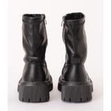 厚底 ショートブーツ PUレザー | レースレディース  | 詳細画像17 