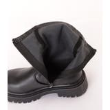 厚底 ショートブーツ PUレザー | レースレディース  | 詳細画像19 