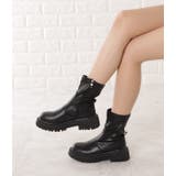 厚底 ショートブーツ PUレザー | レースレディース  | 詳細画像5 