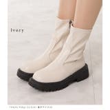 厚底 ショートブーツ PUレザー | レースレディース  | 詳細画像9 