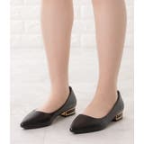 レザー調ポインテッドトゥメタリックヒールパンプス 女性 レディース | レースレディース  | 詳細画像3 