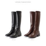 レザー調ローヒールサイドファスナーブーツ 女性 レディース | レースレディース  | 詳細画像2 