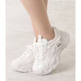 パッチワーク風厚底レースアップダッドスニーカー 女性 レディース | レースレディース  | 詳細画像10 