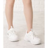 パッチワーク風厚底レースアップダッドスニーカー 女性 レディース | レースレディース  | 詳細画像14 