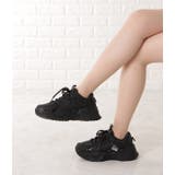 パッチワーク風厚底レースアップダッドスニーカー 女性 レディース | レースレディース  | 詳細画像5 