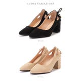 スエード調サイドカットリボン付きパンプス レディース 女性 | レースレディース  | 詳細画像2 