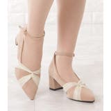 スエード調シフォンリボン付きチャンキーヒールパンプス レディース 女性 | レースレディース  | 詳細画像14 