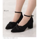 スエード調シフォンリボン付きチャンキーヒールパンプス レディース 女性 | レースレディース  | 詳細画像3 