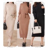 ウエストリボン付タートルネックボタンワンピース 女性 レディース | レースレディース  | 詳細画像2 