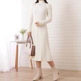 プチハイネックリブニットカットアウトワンピース 女性 レディース | レースレディース  | 詳細画像1 