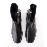 レザー調スクエアチャンキーショートブーツ 女性 レディース | レースレディース  | 詳細画像16 