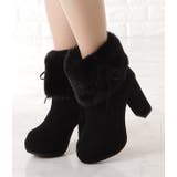 スエード調ファー付きハイヒールショートブーツ 女性 レディース | レースレディース  | 詳細画像4 