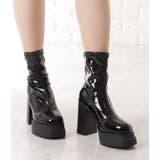 レザー調厚底チャンキーショートブーツ 女性 レディース | レースレディース | 詳細画像14