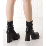 レザー調厚底チャンキーショートブーツ 女性 レディース | レースレディース | 詳細画像7