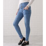 ハイウエストスキニーデニムボタンパンツ 女性 レディース | レースレディース  | 詳細画像13 