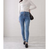 ハイウエストスキニーデニムボタンパンツ 女性 レディース | レースレディース  | 詳細画像14 