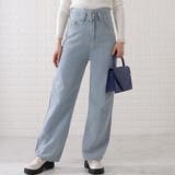 ハイウエストウォッシュドワイドデニム 女性 レディース | レースレディース  | 詳細画像1 