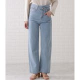 ハイウエストレイヤードワイドデニムパンツ 女性 レディース | レースレディース  | 詳細画像13 