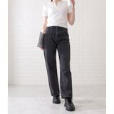 ハイウエストレイヤードワイドデニムパンツ 女性 レディース | レースレディース  | 詳細画像5 