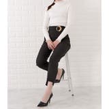 リングバックル付きタックストレートパンツ 女性 レディース | レースレディース  | 詳細画像8 