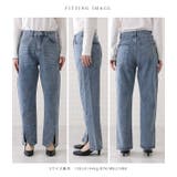 センタースリット入りストレートデニムパンツ 女性 レディース | レースレディース  | 詳細画像20 