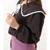 パイピング配色ビッグセーラーカラー長袖ブラウス 女性 レディース | レースレディース  | 詳細画像9 