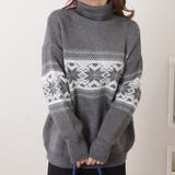 ノルディック柄タートルネックニットプルオーバー 女性 レディース | レースレディース  | 詳細画像1 