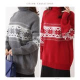 ノルディック柄タートルネックニットプルオーバー 女性 レディース | レースレディース  | 詳細画像2 