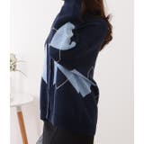 アーガイル柄Vネックゆるニットカーディガン 女性 レディース | レースレディース  | 詳細画像12 