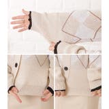 アーガイル柄Vネックゆるニットカーディガン 女性 レディース | レースレディース  | 詳細画像19 