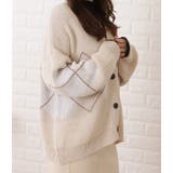 アーガイル柄Vネックゆるニットカーディガン 女性 レディース | レースレディース  | 詳細画像6 