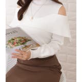 オフショル風カットアウトニットプルオーバー 女性 レディース | レースレディース  | 詳細画像8 